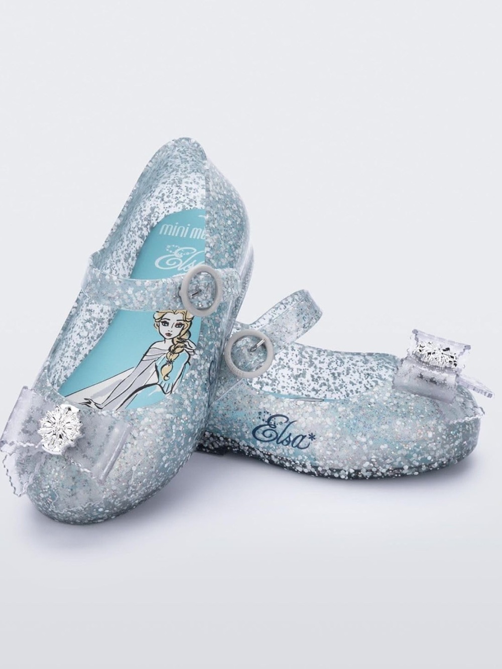 Mini Melissa Elsa Glitter Light Blue Mary Jane Shoes
